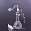 Großhandel Mini-Wasserpfeifen Glasbong-Rohre Berauschende Mini-Wasser-Dab-Rigs Kleine Bubbler-Becher recyceln Bohrinsel-Bongs mit Silikonstroh und Schüssel