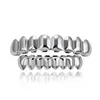 Grillz Dental Grills Teeth Top Bottom 18K Gold Siery Color Color Hip Hop Fashion Jewelry Rapper 6スタイルXCVCUドロップ配信OT3J6