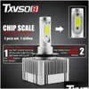 Faros delanteros de automóviles Txvso8 Faros delanteros LED D1S D3S 20000 lúmenes Haz alto 6000 K Blanco Super brillante 2 piezas Fácil instalación Gota de luz Entregar Dhqax