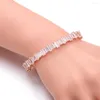 Bangle Women's Armband High Quality T Square Zirconia Personlighet Enkel öppning av smycken Fashion