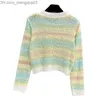 Women's Sweaters Women's sweater pure tie dyed montage stripe Warm soft in winter home Cardigan hollowed out delivery service One size 40-60KG Z230819