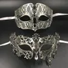 Parti Maskeleri Gümüş Metal Dili Erkekler Kadın Venedik Masquerade Ball Maskeler Aşıklar Altın Mardi Gras Top Düğün Çift Parti Maskesi Seti 230818