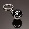 Keychains Lanyards Fashion Glass Ball Anhänger Keychain Zigy Erstpersonalisierte Buchstabenname Schlüsselkette für Frauen und Mann Schmuck Acc SMTGJ