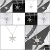 Pendant Necklaces Snowflake Charms Crystal Christmas Pendants Jewelry For Women Sweater Necklace Drop Delivery 2021 Baby D0L Dhw3C