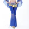 Stage Wear Women's Belly Dance Trousers Costume Dancewear Performance Tulle Pants With Sequin Lace-up Back Top Harem