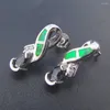 Stud Earrings Selling 925 Sterling Silver Green Opal & Mystic Topaz For Engagement Aniversary Party Birthday Gift