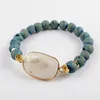 Strand 8mm Naturel Druzy Perles Chaîne Bracelets Blanc Cristal Quartz Charme Bracelet Reiki Guérison Bijoux Accessoires Pour Femmes