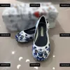 키즈 신발 소녀 플랫 신발 디자이너 아이 스니커 우아한 파란색 패턴 인쇄 운동 신발 상자 포장 어린이 크기 26-35