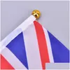 Autres Accessoires Extérieurs 21X14Cm Angleterre Drapeau National Royaume-Uni Volant Grande-Bretagne Royaume-Uni Bannière Avec Mâts En Plastique Main Agitant Dh5Kv