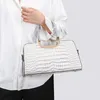 Bolsas de noite textura Bolsa de couro brilhante Padrão de crocodilo Mulheres crossbody moda moda retro ombro de ombro de ombro de armazenamento de viagem de viagem