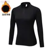 2023 Desginer Al Yoga t Short Top Fitness Long Sleeved Plush Women's Pro Sweaty Running Suit Long Sleeved Tight Fitting Stand Collar Sportswear