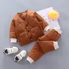 Clothing Sets Boys Girls Baby Casual Clothes Kids Autumn Winter Coat Pants Children Fashion Clothing Infants Solid Geometric Thicken Suits Set 230818