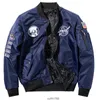 Large Nasa Co Branded Ma-1 Men's Pilot Double Sided Jacket Fashion Casual Embroidery Coat Men 2024