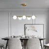 Lustres Moderne LED Art Suspendus Pendentif Lumières Blanc Boule De Verre Pour Salle À Manger Cuisine Restaurant Maison Intérieur Décor Lampe