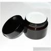 Packing Bottles Wholesale Brown Amber Glass Cream Jar Black Lid 20 30 50 G Cosmetic Packaging Sample Eye Hufv4 Drop Delivery Office Ot6Q7