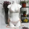 Swimwear femminile Diamanti fatti a mano Bikini Donne in pizzo Diamond Pace Swimsuit Crystal Bareding Abita