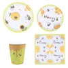 Ensembles de vaisselle enfants fête d'anniversaire ensemble de vaisselle assiettes d'impression tasse serviettes thème fournitures pour 44 pièces