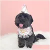 Собачья одежда In ins Korea Party Bib Pet день рождения слюна слюна полотенце бишон треугольник шарф кошка набор доставки дома поставки сад Dh3ui