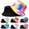 Stingy Brim Hats Fashion Double-Sided Gradient Bucket Hat for Men Women Hip hop Foldable Fisherman Cap Summer Sunscreen Cotton Couple Flat Hat