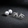 Kolczyki stadniskie mody damskie biżuteria cyrkon jaskółka imitacja perły dla dziewcząt modne ślubne długie kolczyki