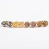 Bolzenohrringe Borosa 5pair/Los Mode Gold Farbe 8mm runde natürliche Kristalltitan Druzy Bolzen G0889