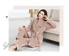 Mäns Sleepwear Robe Pants 2pc vinterhöstpar Par Pajamas kostym tjocka varma flanell kvinnor sätter full ärm män pijamas hemkläder