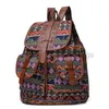 Rucksack 2023 Neues ethnisches Muster Leinwand Frauenbeutel Personalisierte Reisegürtel Mini -Schule Caitlin_fashion_bags