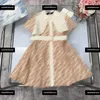 designer baby clothes fashion Kids lapel dress Size 100-150 CM Waist strap design girl skirt Child Summer dress New Products May03