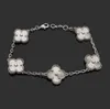 Bracelet de chaîne à maillons de luxe de créateur trèfle à quatre feuilles pour femmes, Bracelets en or 18 carats, bijoux multicolores Sele Vayz