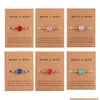 Charm Bracelets Handmade Druzy Resin Stone Bracelet Make A Wish Card Wax Rope Braided Bangles With Rice Bead For Women Girls Summer Otxnj