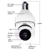 WIFI PTZ IP Kameralar Uzak HD Görüntüleme Güvenliği E27 Ampul Arayüzü 1080p Kablosuz 360 Döndür Otomatik İzleme Panoramik Kamera Ampul
