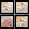 Anillos de banda Aleación Simplicidad Anillo de uña Joyería para mujer Tono dorado y plateado Nail Art Finger Xiipy Aztae Drop Delivery Dhsav