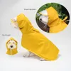 Dog Apparel Raincoat Waterproof Soft PU Breathable Rain Jacket For Small Hooded Coat With Transparent Cap Protect Belly