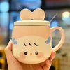 The latest 17.6oz pet dog style ceramic coffee mug with lid spoon, many style choices, support customization of any logo