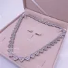 Niestandardowa bagietka moissanite Diamond Hip Hip Iced Out Gra Certyfikat Men Diamond Heart Tennis Chain