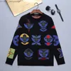 Herrtröjor Triped Sweaters Men Crew Neck Pullover Topps Half Blue White Winter Sticked Sweaters Långärmad ny designer Pull M-3XL#010 Z230819