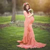 Dresses Mermaid Maternity Photography Props Dresses Lace Long Pregnancy Dress Ruffles Pregnant Women Maxi Maternity Gown for Photo Shoot