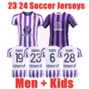 23 24 Toulouse Soccer Jerseys Cissoko Dallinga Nicolaisen Casseres Home Away Maillot de Foot 2023 2024 Men Kids Football Shirts Aboukhlhl Rouault Ado Onaiw Uniformer