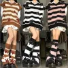 Pulls pour femmes Gothique Rétro Y2K Noir et Blanc Punk Stripe Star Extérieur Casual Extra Large Chaud Lâche Tricot Splice Pull Pull