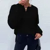Kadın Sweaters 2023 Sonbahar Büyük Boy Krover Sıradan yakalı V Boyun Uzun Kol Hafif Örgü Beş Düğme Kazak Erkekler
