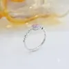 Cluster Rings YM2023 Fine Jewelry Real 18K Gold 0.08ct Pink Diamonds Wedding Engagement Female For Women Ring TX