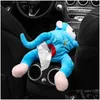 Car Tissue Box For Fiat 500 Peugeot 508 Citroen Smart Fortwo Ford Focus Mk2 Q5 X5 Monkey Cartoon Short Plush Drop Delivery Mobiles M Dhiyi