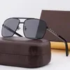 Новая модная классическая солнцезащитные очки для мужчин металлическая квадратная рама золотой рамки UV400 Мужчина винтажный стиль