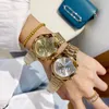 Lüks Kadınlar İzle Marka Tasarımcısı Lady Gold Watches Paslanmaz Çelik Band 38mm Yüksek Kaliteli Kuvars Moda Bilek Saati Noel Doğum Günü Anneler Günü Hediyesi Kadınlar İçin