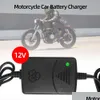 Chargeur de voiture 12V 1.3A Adaptateur de charge intelligent pour moto pour batterie au plomb rechargeable Agm Gel 5Ah 7Ah 9Ah 12Ah Drop Delive Dh2Dv