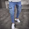 Pantaloni da uomo High Street American Fashion Street Hip Hop Hop Dark Y2k Tie Timing Dish lacrima Vintage Elastic Pocket Jeans Z230819
