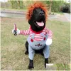 Disfraces de gato Perro mascota Ropa de Halloween Perros que sostienen un cuchillo Disfraz Novedad Fiesta divertida Navidad Cosplay Ropa Suministros Drop Delive Dhkmw