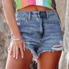 Kvinnors jeans 2023 sommar rippade frans mode casual denim shorts street hipster