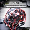 Andere auto -elektronica reflecterende Moto Helmet Mesh Net Motorfiets Lage Beschermende Gears Hooks Accessoires Organisator 2021 CAR DROP DELI DHHXD