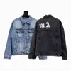 Mens Jacket Denim Palms Palmangel Jackets Womens Designers Men Casual Winter Coats Branded Fashion Luxe Jacket Stylist Outwear Angle Bear Varsity Jack Z6uh#